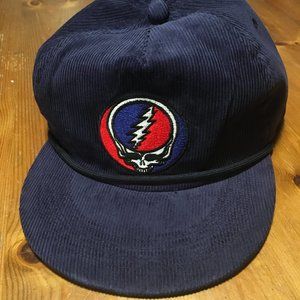 Blue Corduroy SnapBack Hat Grateful Dead Stealie Shakedown Lot